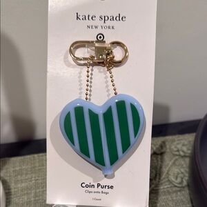Kate Spade Blue and Green Heart Coin Purse